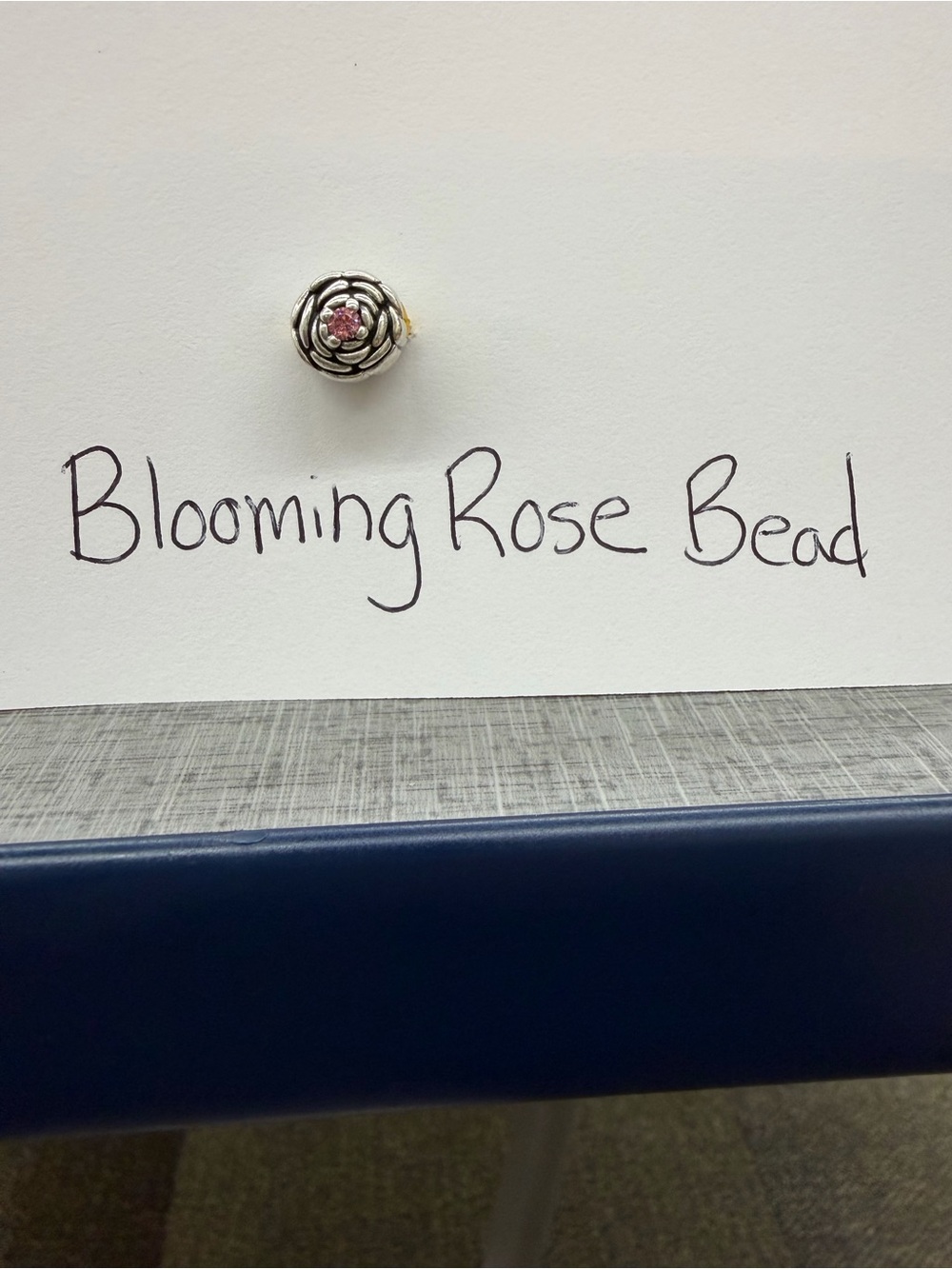 Pandora Retired Blooming Rose Pink CZ Charm 790575CZS Sterling Silver